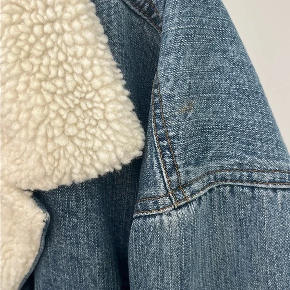 VTG 80s Wrangler Western M-159 Sherpa Lined Denim Jacket Corduroy Wrist Size XXL - Picture 9 of 14